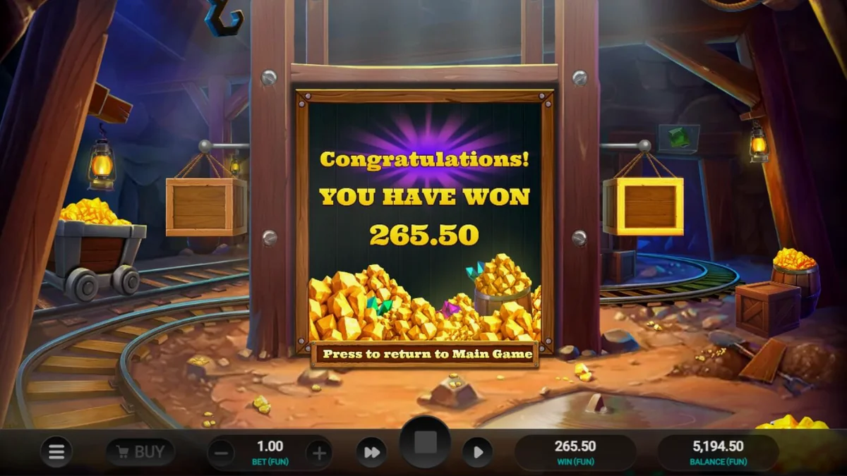 Tampilan visual slot Digger’s Dough dengan tema tambang emas dan karakter kartun.