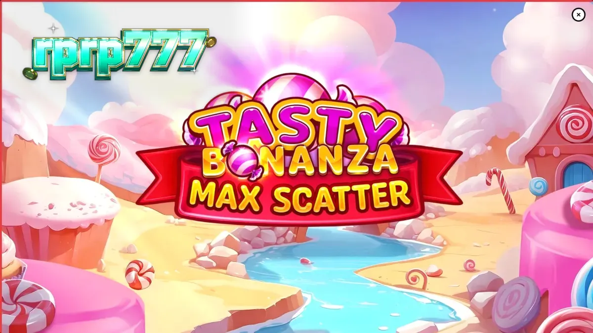 Tampilan visual cerah dan penuh warna dari slot Tasty Bonanza Max Scatter